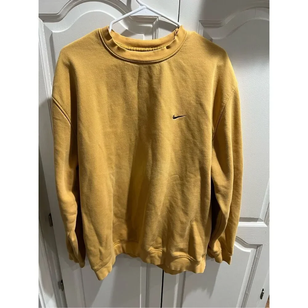 Vintage NIKE Crewneck Sweater Mustard Yellow Size XL
